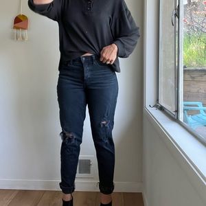 Distressed Black Denim